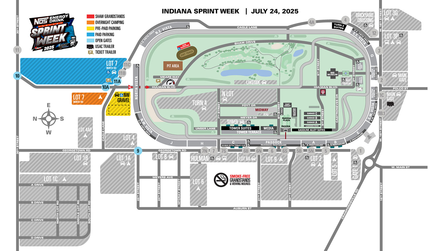 Indiana Sprint Week Parking Map
